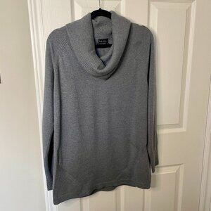 100% Extra Fine Merino Wool Cowl Neck Sweater by Nicole Miller - Size Large